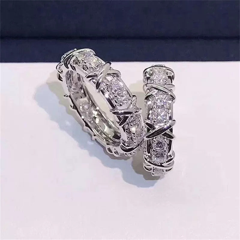 Moissanite Cross Crystal Ring