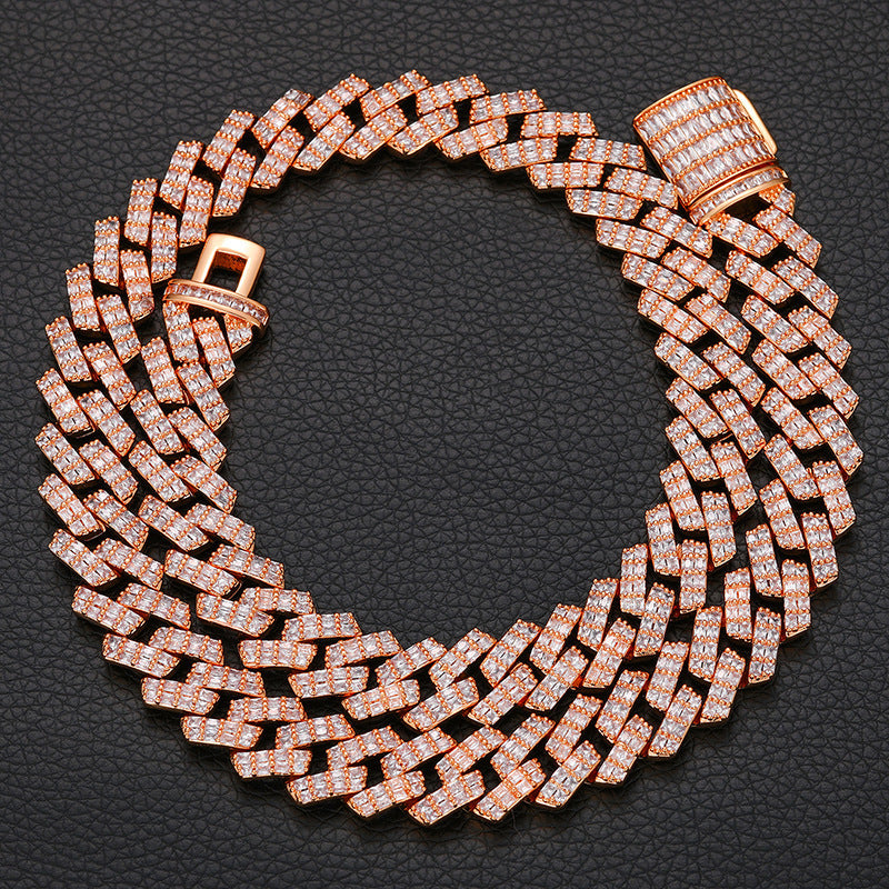 Square Zircon Cuban Chain